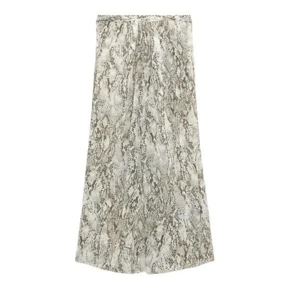 ZARA | Snake | ANIMAL PRINT WIDE LEG PANTS - Picture 2 of 13